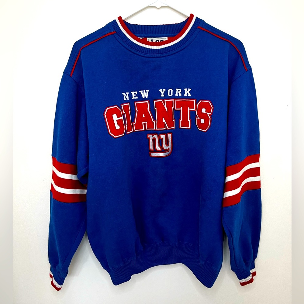 Vintage Retro New York Giants Crewneck Sweater Mens Medium By Lee EUC